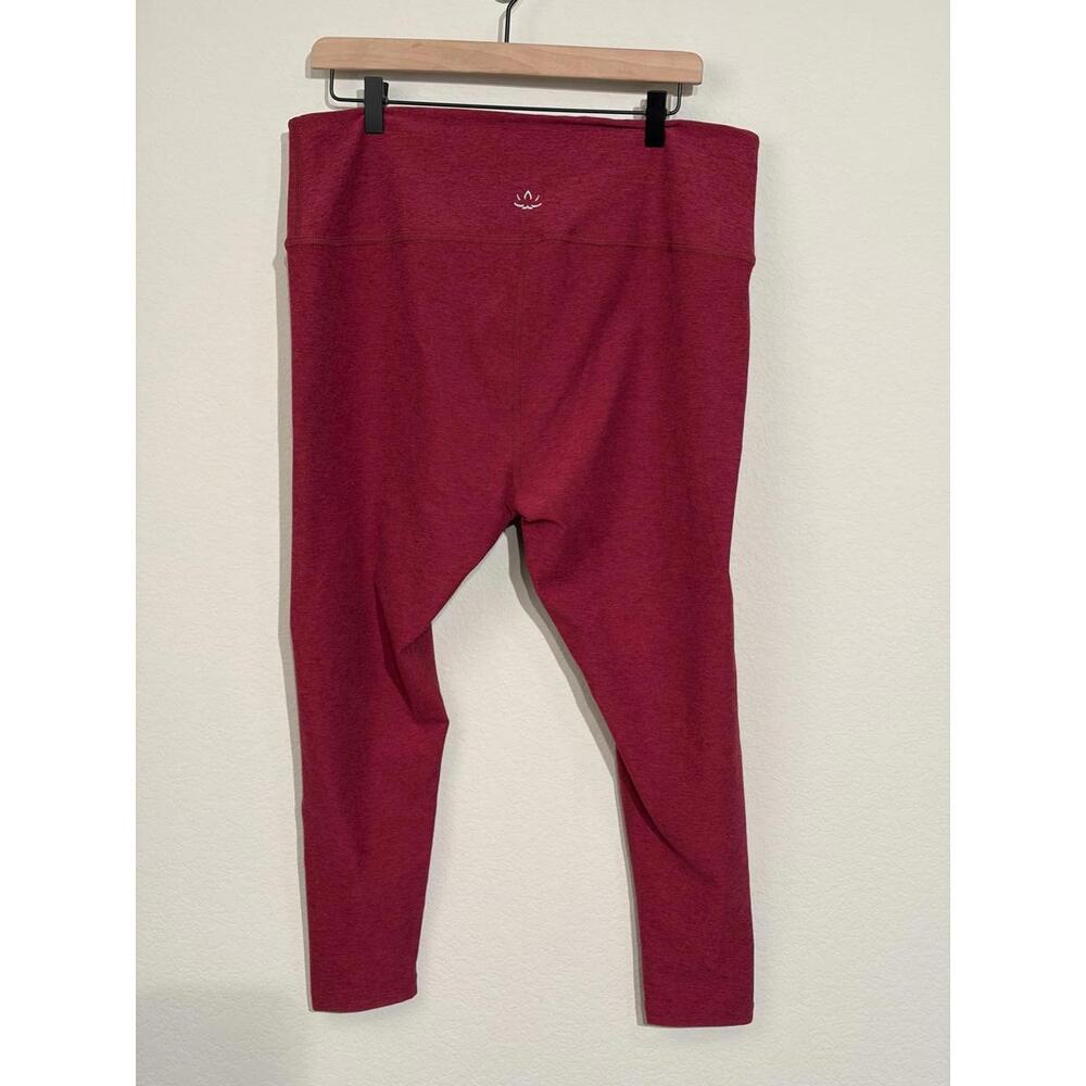 Beyond Yoga 3X Spacedye Plus Size Red Maroon High Rise Crop Leggings - Picture 5 of 12